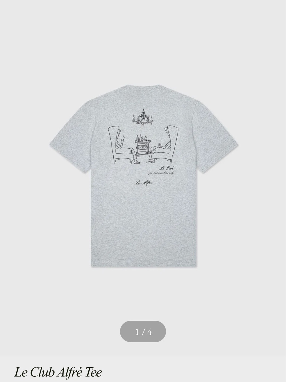 Le Club Alfré Short Sleeve Tee - Heather Gray - Men’s Large